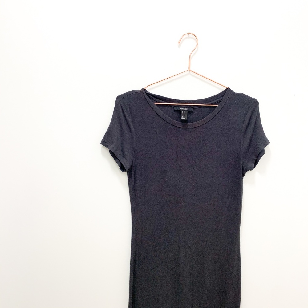 FOREVER 21 CHARCOAL MAXI T-SHIRT DRESS